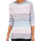 Style & Co Women's Block Long Sleeve Sweater Size Blue Multi Size Petite Medium