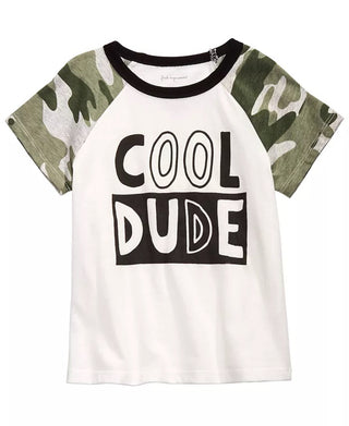 First Impressions Baby Boy's Cotton Cool Dude Camo Raglan T-Shirt White Size 6-9 Months