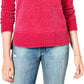 Maison Jules Women's Chenille V Neck Sweater Red Size X-Large
