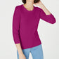 Maison Jules Women's Crewneck 3/4-Sleeve Sweater Pink Size Small
