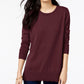 Maison Jules Women's Crewneck 3/4-Sleeve Sweater Wine Size Medium