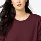 Maison Jules Women's Crewneck 3/4-Sleeve Sweater Wine Size Medium