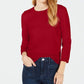 Maison Jules Women's Crewneck 3/4-Sleeve Sweater Wine Size XX-Large