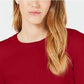 Maison Jules Women's Crewneck 3/4-Sleeve Sweater Wine Size XX-Large