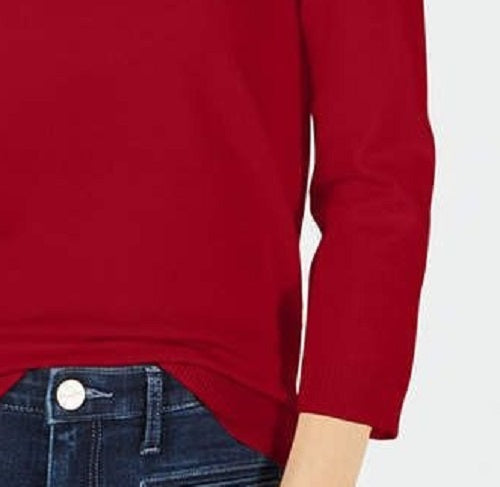 Maison Jules Women's Crewneck 3/4-Sleeve Sweater Wine Size XX-Large