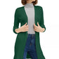 Maison Jules Women's Ribbed Open Cardigan Sweater Green Size Small