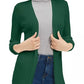 Maison Jules Women's Ribbed Open Cardigan Sweater Green Size Small