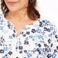 Karen Scott Women's Printed Henley Top Yellow Size X-Small