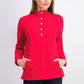 Karen Scott Women's Sport Mock-Neck Vented-Hem Top Bright Red Size Small