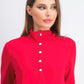 Karen Scott Women's Sport Mock-Neck Vented-Hem Top Bright Red Size Small