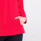 Karen Scott Women's Sport Mock-Neck Vented-Hem Top Bright Red Size Small