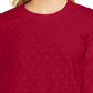 Karen Scott Women's Textured Dot Sweatshirt Red Size Petite Medium