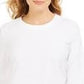 Karen Scott Women's Textured Dot Sweatshirt White Size Petite Medium