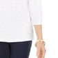 Karen Scott Women's Textured Dot Sweatshirt White Size Petite Small