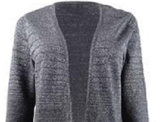 Alfani Women's Metallic Open-Front Cardigan Gray Size Large