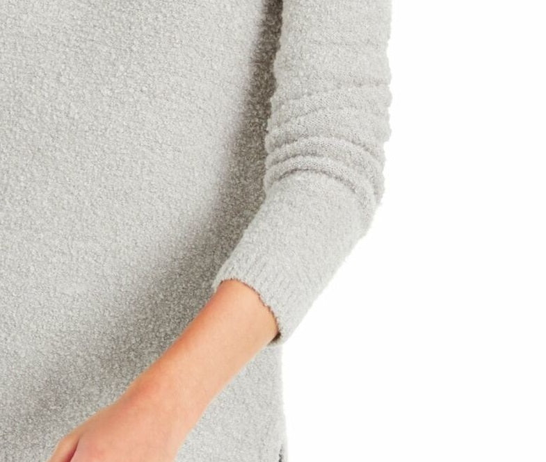 Alfani Women's Mock-Neck Boucle Sweater Gray Size Medium