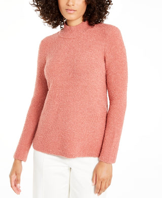 Alfani Women's Mock Neck Boucle Sweater Pink Size XX-Large