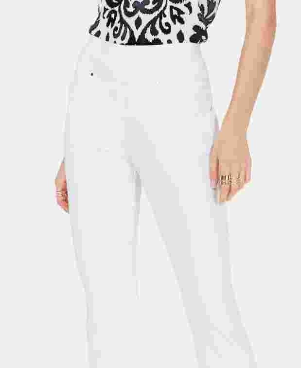 INC International Concepts Women's Cropped Skinny Pants White Size 16