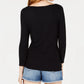 Bar III Women's Tie-Hem Top Black Size Medium