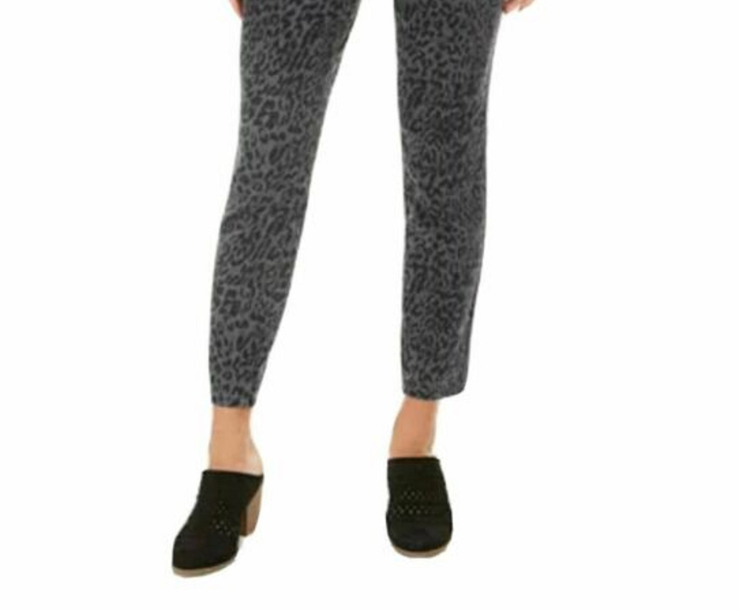 Style & Co Women's Curvy-Fit Skinny Printed Jeans Gray Size 16