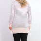 Maison Jules Women's Skinny-Striped Pullover Sweater Pink Size X-Small