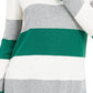 Maison Jules Women's Color Block Long Sleeve Jewel Neck T-Shirt Sweater Green Size Small