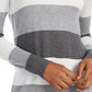 Maison Jules Women's Striped Sweater Grey Size Medium