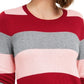 Maison Jules Women's Striped Sweater Red Size X-Large