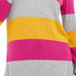 Maison Jules Women's Color Block Long Sleeve Jewel Neck T-Shirt Sweater Yellow Size Large