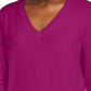 Maison Jules Women's V Neck Sweater Pink Size Large