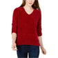 Maison Jules Women's V-Neck Sweater Wine Size Large