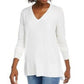 Maison Jules Women's V-Neck Sweater White Size Large