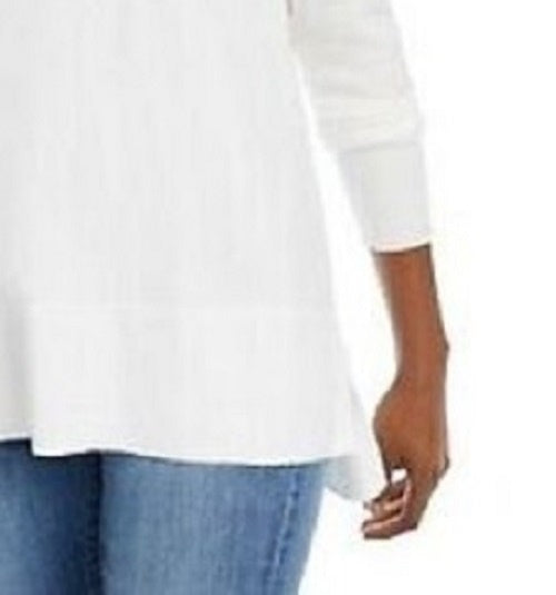 Maison Jules Women's V-Neck Sweater White Size Large