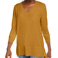 Maison Jules Women's V Neck Sweater Yellow Size X-Large