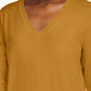 Maison Jules Women's V Neck Sweater Yellow Size X-Large