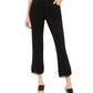 INC International Concepts Women's Fringe-Hem Straight-Leg Ankle Jeans Black Size 12