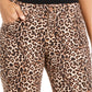 INC International Concepts Women's Incessential Leopard-Print Curvy-Fit Skinny Jeans Brown Size 4