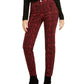 INC International Concepts Women's Essential Snake-Print Curvy Skinny Jeans Red Size 8