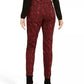 INC International Concepts Women's Essential Snake-Print Curvy Skinny Jeans Red Size 8