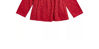 First Impressions Baby Girl's Cotton Long Sleeve Check Ruffle T-Shirt Red Size 24 Months