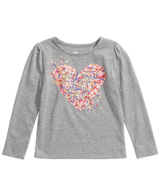 Epic Threads Little Girl's Multicolored Heart T-Shirt Dark Gray Size 6