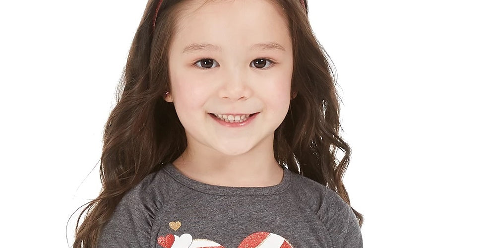 Epic Threads Toddler Girl's Candy Heart T-Shirt Dark Gray Size 4T