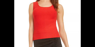 Bar III Women's Scoop Neck Sweater Tank Top Red Size Medium