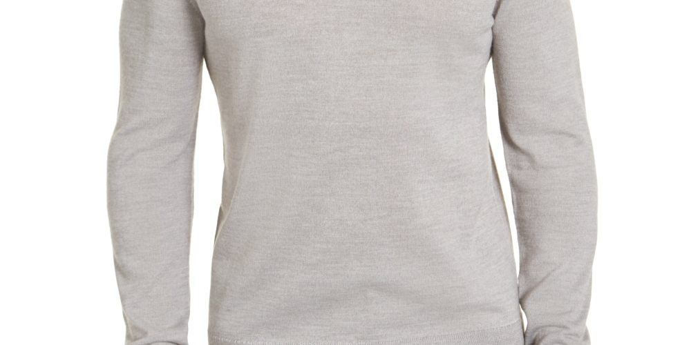 Alfani Men's Sweater Small Crewneck Wool Pullover Solid Grey Size Small