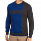 Alfani Men's Merino Blend Blocked Crewneck Sweater Grey Size XX-Large