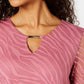 JM Collection Women's Burnout Tunic Pink Size Large