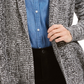 Charter Club Women's Marled Shawl-Collar Cardigan Black Size Medium