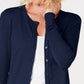 Charter Club Women's Crewneck Cardigan Blue Size Petite Small