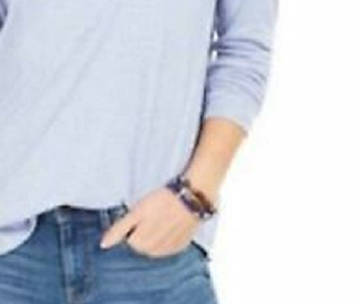 Style & Co Women's Speckled Shimmer Top Blue Size X-Small