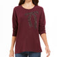 Style & Co Women's Embellished Whimsy Sweatshirt Purple Size XX-Large
